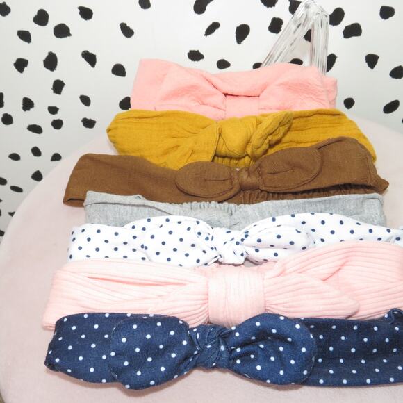 Knit and Ribbed Baby Bow Headband Hair Accessories Lot - Picture 2 of 4